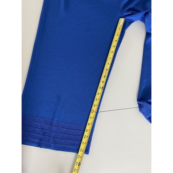 Ming Wang Pants 1X Royal Blue Womens Cut Out Detail Ankle Stretch Career New - Picture 12 of 12